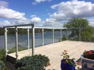 Aluminium glasräcke, ytterhörn