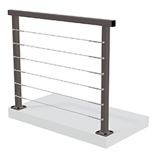 Aluminiumräcke med vajer och stöd