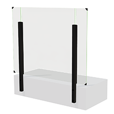 Glasrack med svarta stödstänger