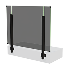 Transparent glas med svarta fästen