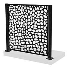 Svart dekorativ vägg med mönster