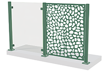 Grönt dekorativt räcke med mönster