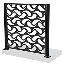 Svart vågmönstrad skiljevägg