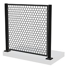 Svart hexagonalt gallerstängsel