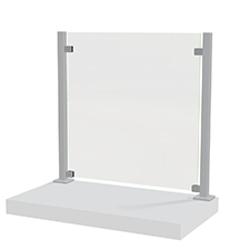 Transparent glasräcke med aluminiumprofiler