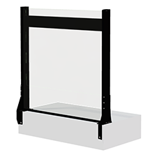 Svart glasräcke infäst på betong