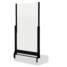 Höj och sänkbart glasräcke med svarta aluminiumprofiler