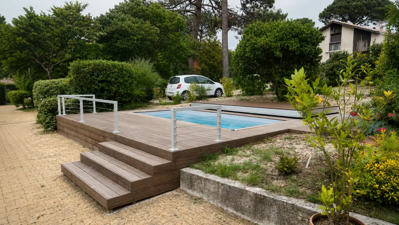 Vajerräcke runt pool– stilren inspiration | Räckesbutiken