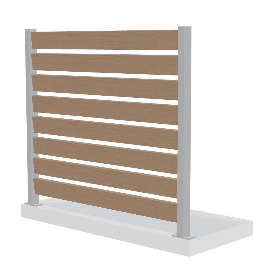 Verto grå mellanstolpe med räckesfäste och topplock för handledare.