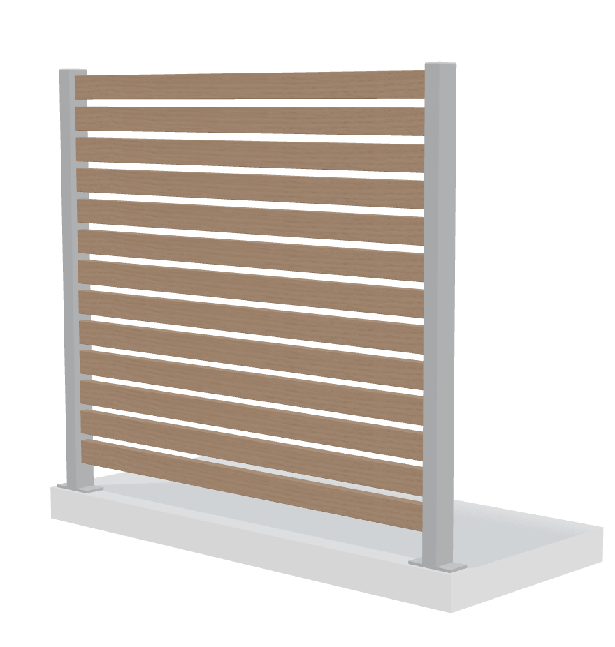 Verto vit hörnstolpe med L-fästen för spaljépaneler i rät vinkel.